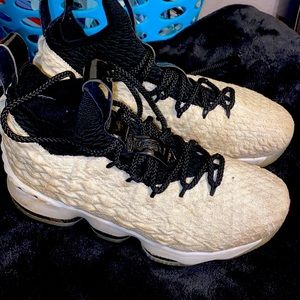 Black and White Nike youth boys tennis shoes